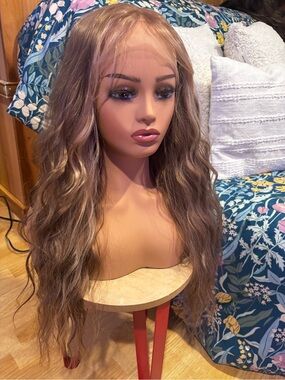CSC ZOEY Long Wavy Lace Front Wig - Light Brown Blonde Blend